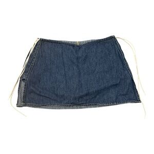Tommy Jeans sz 7 Denim Wrap Skirt Shorts with Tie Sides Skort DMG Zipper Clasp